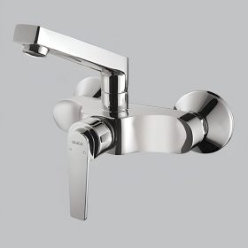 QUEO WALL MOUNTED SINK MIXER WITH SPOUT
