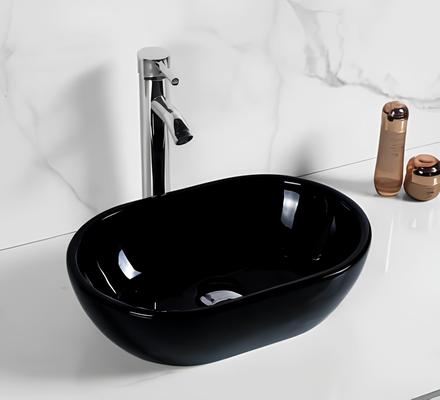 Saffron  Glossy Black  Art Basin Table Top Basin