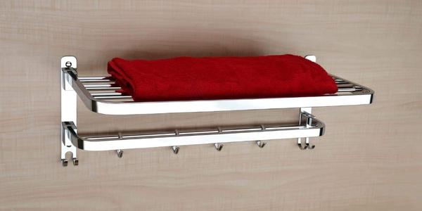 New Look Stainless Steel Dual Folding Towel Rack for Bathroom/Towel Stand/Hanger/Bathroom Accessories (24 Inch-Chrome)